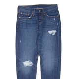 LEVI'S 501 Jeans Distressed Womens Blue Regular Straight W26 L28