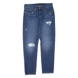 LEVI'S 501 Jeans Distressed Womens Blue Regular Straight W26 L28