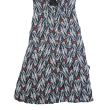 WHISTLES Womens Tea Dress Black Linen Crazy Pattern Sleeveless Midi UK 8