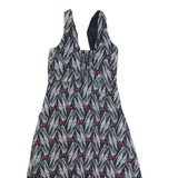 WHISTLES Womens Tea Dress Black Linen Crazy Pattern Sleeveless Midi UK 8