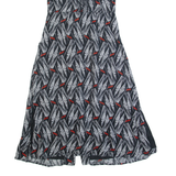 WHISTLES Womens Tea Dress Black Linen Crazy Pattern Sleeveless Midi UK 8
