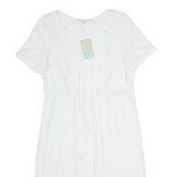 BODEN Womens Day Dress White Short Sleeve Knee Length UK 12