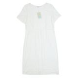 BODEN Womens Day Dress White Short Sleeve Knee Length UK 12