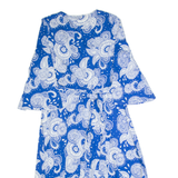 BODEN Womens A-Line Dress Blue Paisley Knee Length UK 12