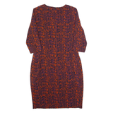 WHISTLES Womens Pencil Dress Red Silk Knee Length UK 14