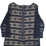PHASE EIGHT Womens Bodycon Dress Blue Lace Long Sleeve Knee Length UK 14