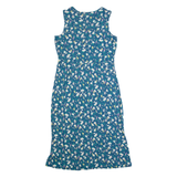 CREW CLOTHING Womens Maxi Dress Blue Floral Sleeveless Long UK 12