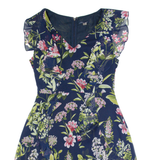 TOMMY HILFIGER Womens Day Dress Blue Floral Sleeveless Knee Length UK 10
