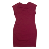 TED BAKER Womens Bodycon Dress Maroon Short Sleeve Knee Length M