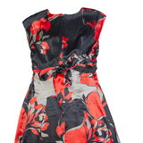 TED BAKER Womens A-Line Dress Black Crazy Pattern Sleeveless Midi M