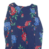 JOULES Womens Day Dress Blue Floral Long Sleeve Knee Length UK 8