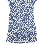 HOBBS LONDON Womens Pencil Dress Blue Spotted Short Sleeve Knee Length UK 12