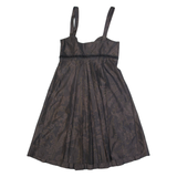 MAX&CO Womens Fit & Flare Dress Brown Sleeveless Knee Length UK 8
