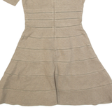 ISSA LONDON Womens Skater Dress Brown Short Sleeve Knee Length UK 8