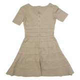 ISSA LONDON Womens Skater Dress Brown Short Sleeve Knee Length UK 8