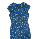 JIGSAW Womens Pencil Dress Blue Floral Short Sleeve Knee Length UK 10