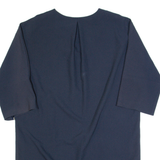 JAEGER Oversized Womens Day Dress Blue Knee Length UK 12