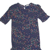 FAT FACE Oversized Womens Shift Dress Blue Floral Short Sleeve Knee Length UK 6