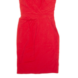 REISS Womens Pencil Dress Red Sleeveless Knee Length UK 4