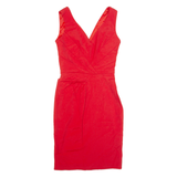 REISS Womens Pencil Dress Red Sleeveless Knee Length UK 4
