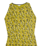 WHITE STUFF Womens A-Line Dress Yellow Floral Long Sleeve Midi UK 8