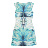 KAREN MILLEN Womens Pencil Dress Blue Crazy Pattern Sleeveless Knee Length UK 6