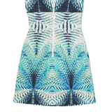KAREN MILLEN Womens Pencil Dress Blue Crazy Pattern Sleeveless Knee Length UK 6