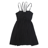 WHISTLES Womens Day Dress Black Sleeveless Knee Length UK 12