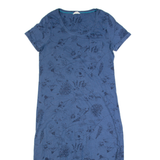 WHITE STUFF Womens T-Shirt Dress Black Floral Short Sleeve Long UK 12