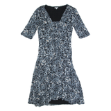 JIGSAW Womens A-Line Dress Grey Spotted Short Sleeve Midi S