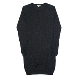 WHISTLES Womens Jumper Dress Black Knit Long Sleeve Knee Length UK 4