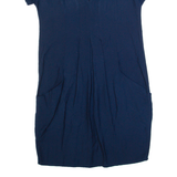 WHISTLES Oversized Womens Shift Dress Blue Short Sleeve Knee Length UK 4
