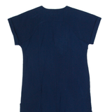 WHISTLES Oversized Womens Shift Dress Blue Short Sleeve Knee Length UK 4