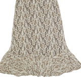 GANNI Womens Day Dress Brown Lace Short Sleeve Midi XS