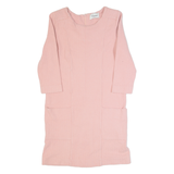 GANNI Oversized Womens Shift Dress Pink Long Sleeve Knee Length S