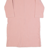 GANNI Oversized Womens Shift Dress Pink Long Sleeve Knee Length S