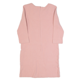 GANNI Oversized Womens Shift Dress Pink Long Sleeve Knee Length S