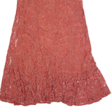GANNI Womens Day Dress Red Lace Short Sleeve Knee Length S