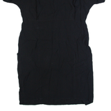 WHISTLES Oversized Womens Day Dress Black Short Sleeve Knee Length UK 8