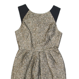 WHISTLES Womens Fit & Flare Dress Gold Sleeveless Knee Length UK 6