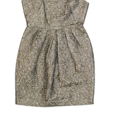 WHISTLES Womens Fit & Flare Dress Gold Sleeveless Knee Length UK 6