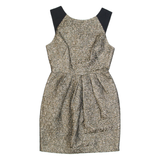 WHISTLES Womens Fit & Flare Dress Gold Sleeveless Knee Length UK 6