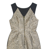 WHISTLES Womens Fit & Flare Dress Gold Sleeveless Knee Length UK 6