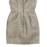 WHISTLES Womens Fit & Flare Dress Gold Sleeveless Knee Length UK 6