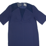 WHISTLES Oversized Womens Shift Dress Blue Short Sleeve Midi UK 8