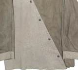 Womens Blazer Jacket Grey Faux Suede XL