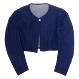 Womens Blazer Jacket Blue 90s Spotted XS