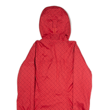 COLUMBIA Mens Rain Jacket Red Nylon Hooded Diamond S