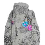 DESIGUAL Womens Track Jacket Grey Floral M