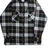 WORKER Mens Lumberjack Jacket Black Flannel Hooded Check M